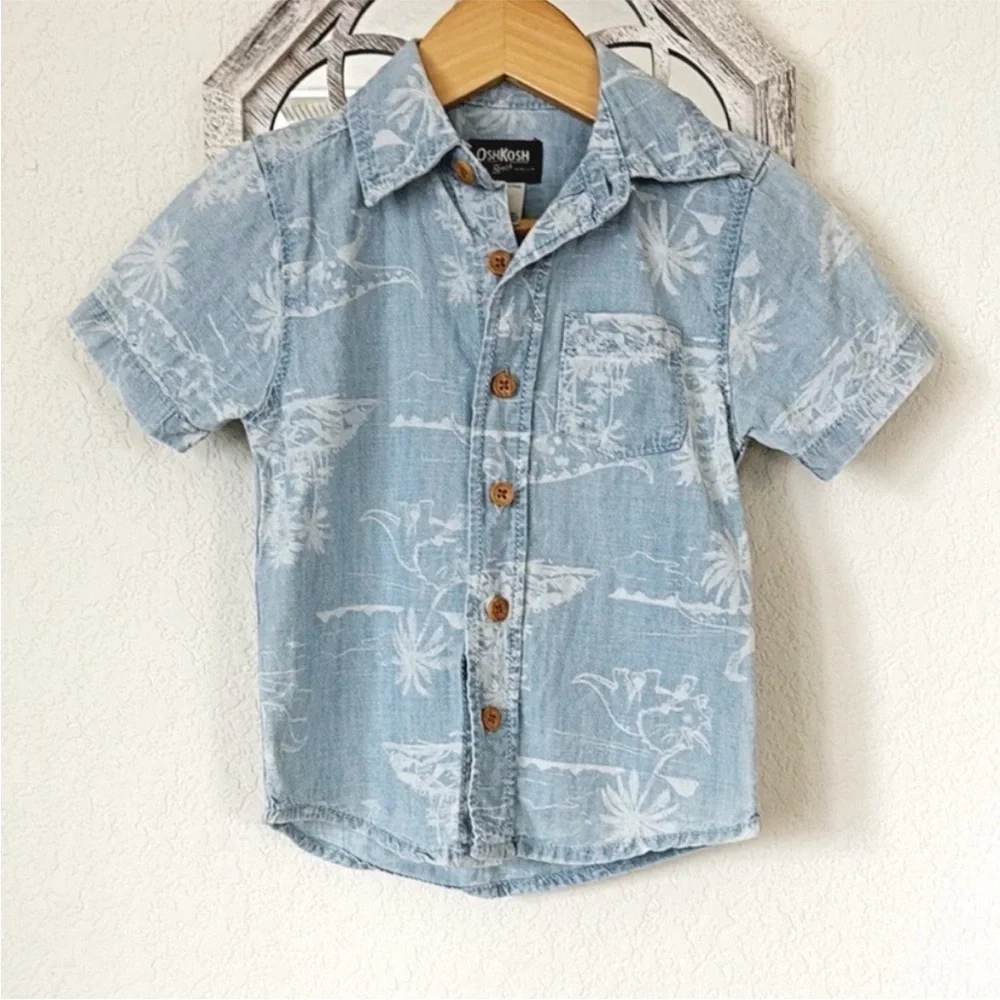 Oshkosh • Tropical Dinosaur Print Button Up